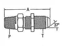 2240 Male Pipe to Male JIC Bulkhead